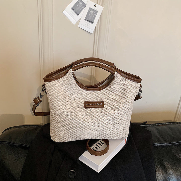 Stylish Woven Handheld Tote Bag