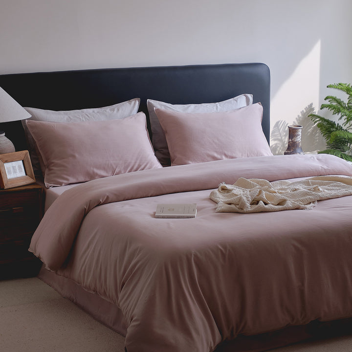 Breathable Long-Staple Cotton Duvet Cover Set with Corner Ties and Tailored Hem