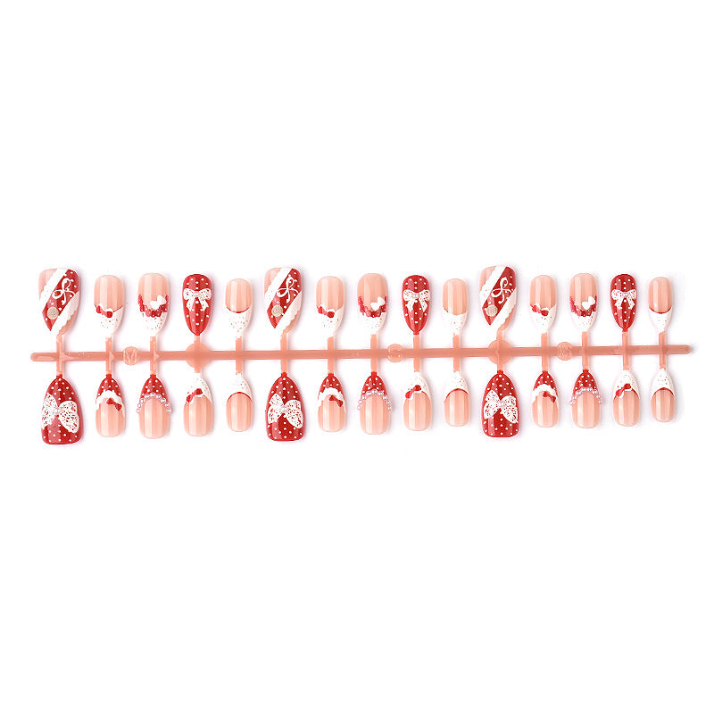 Decorative Bow-Embellished Press-On Nail Art Set Stornfield