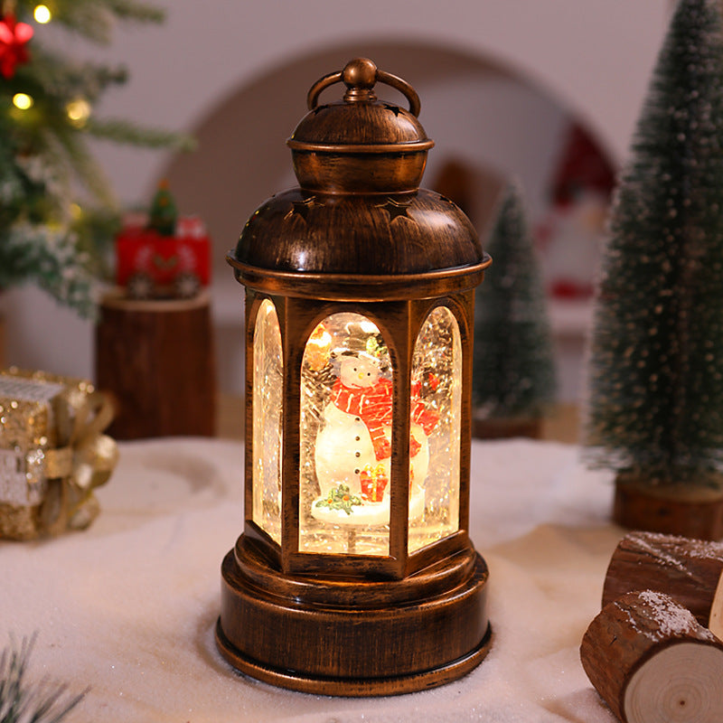 Illuminated Christmas lantern with Santa Claus scene Stornfield