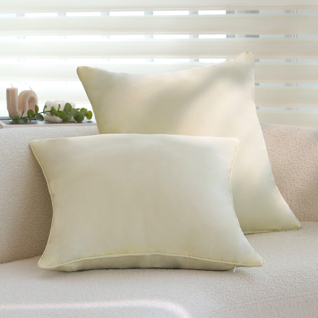 Square Decorative Cushion Cover made of silky Microvelours with fine piping and concealed zipper Stornfield