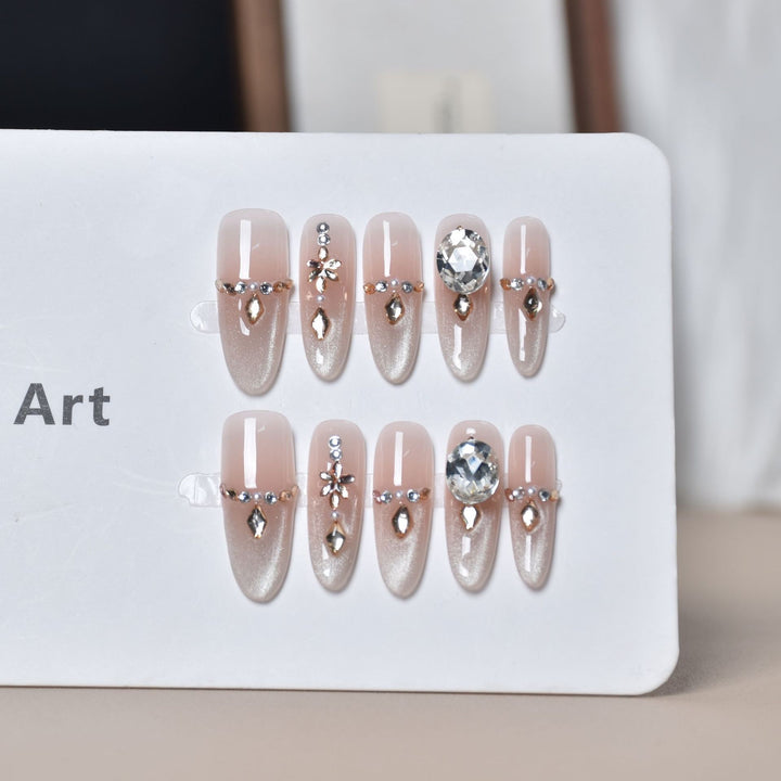 Elegant Rhinestone-Decorated Press-On Nail Extensions Stornfield