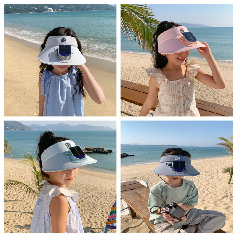 Child-Sunshade with Solar Fan and Integrated LED Lights Stornfield