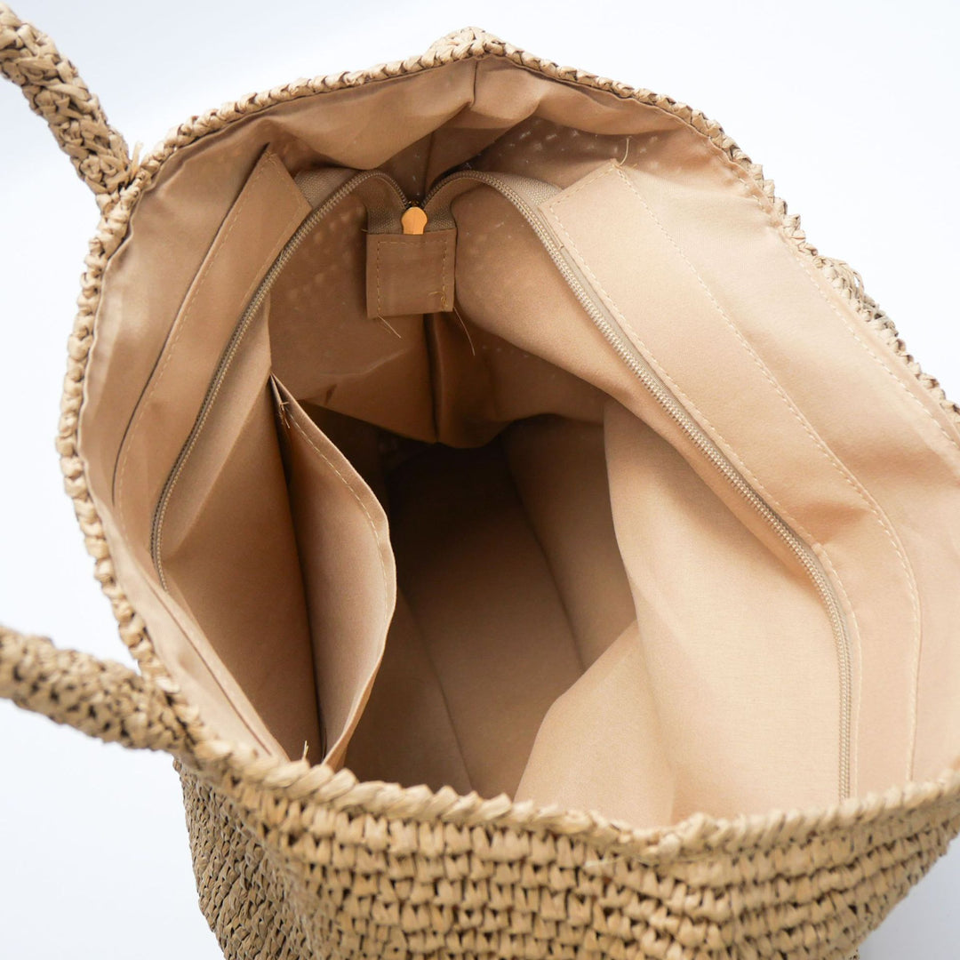 Handmade basket bag with unique fringe pendant Stornfield