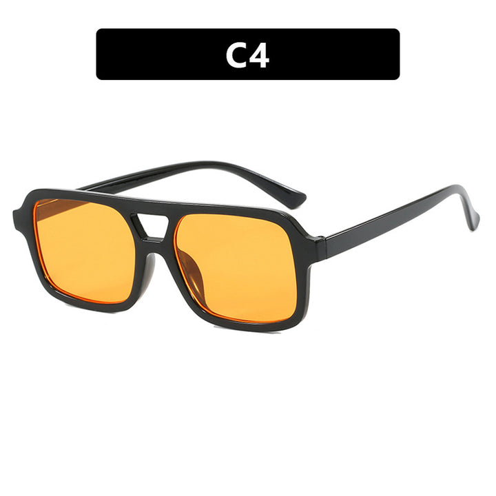 Women's fashionable square sunglasses made of transparent plastic Stornfield