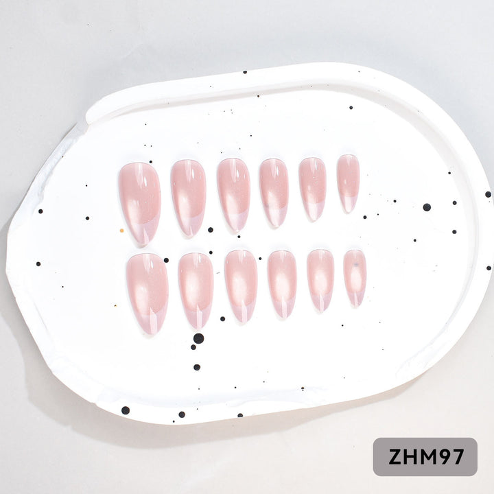 Artistic Press-On Nail Set with Cherry Blossom Design Stornfield