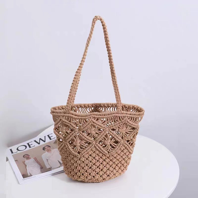 Handcrafted basket bag with floral patterns Stornfield