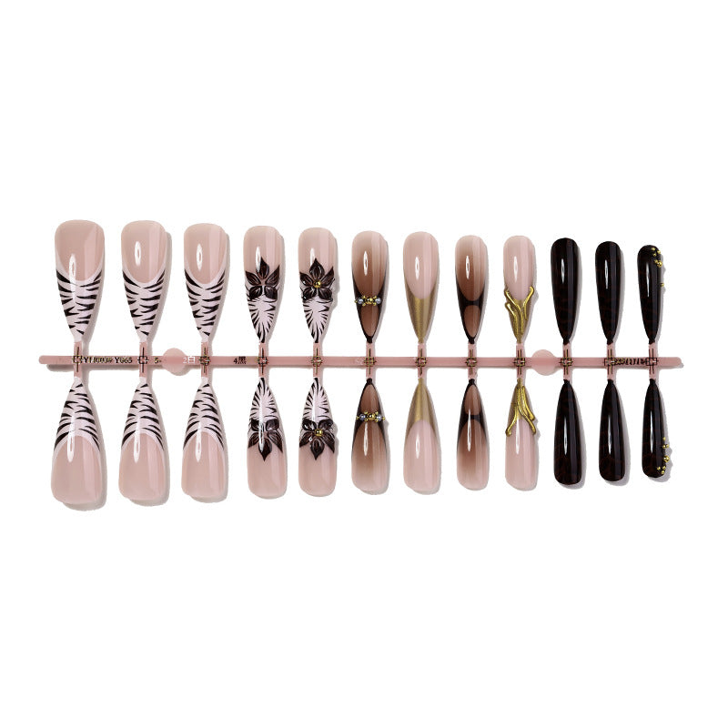 Artistic Stiletto Press-On Nail Set with Creative Patterns Stornfield