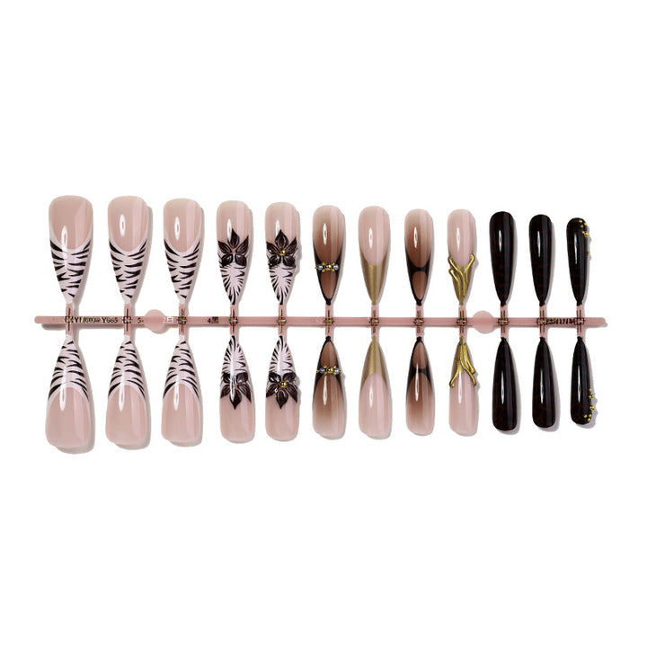 Artistic Stiletto Press-On Nail Set with Creative Patterns Stornfield