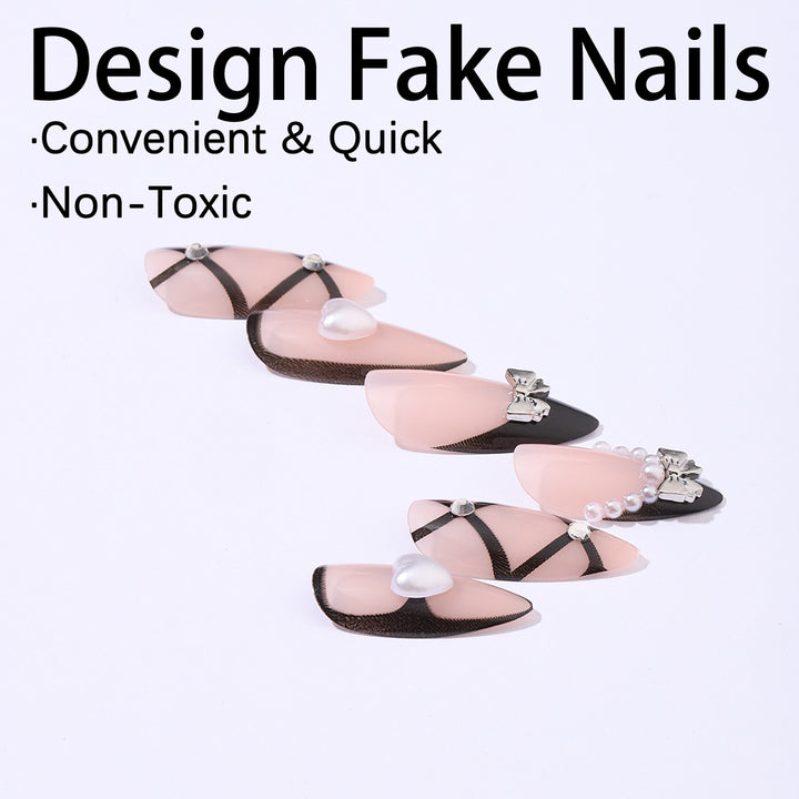 Nail art set with elegant, asymmetric design Stornfield