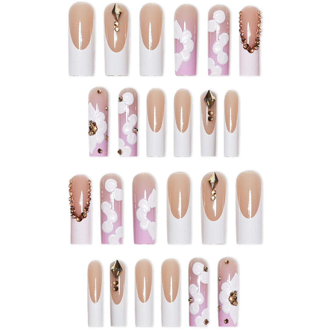 Extravagant Floral Press-On Nail Extensions Stornfield