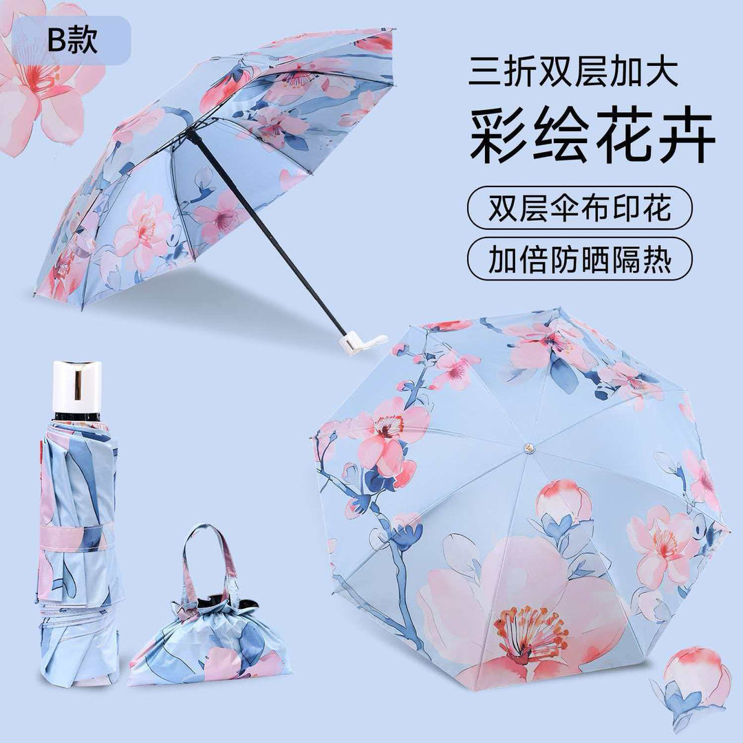 Ladies Folding Umbrella with Elegant Floral Design Stornfield