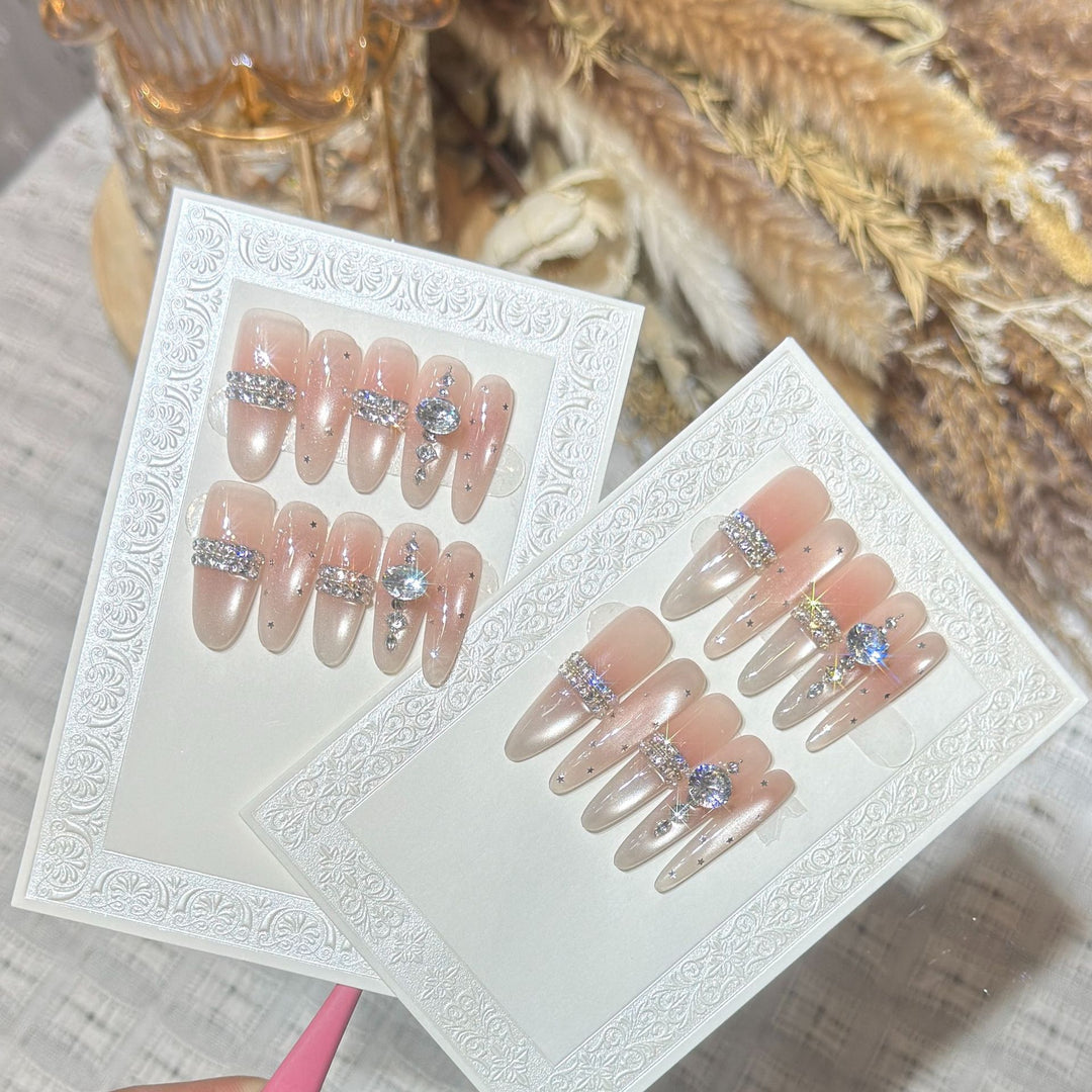 Premium Rhinestone-Embellished Stiletto Press-On Nails Stornfield