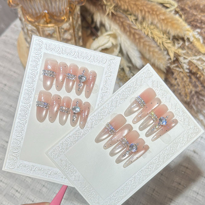 Premium Rhinestone-Embellished Stiletto Press-On Nails Stornfield