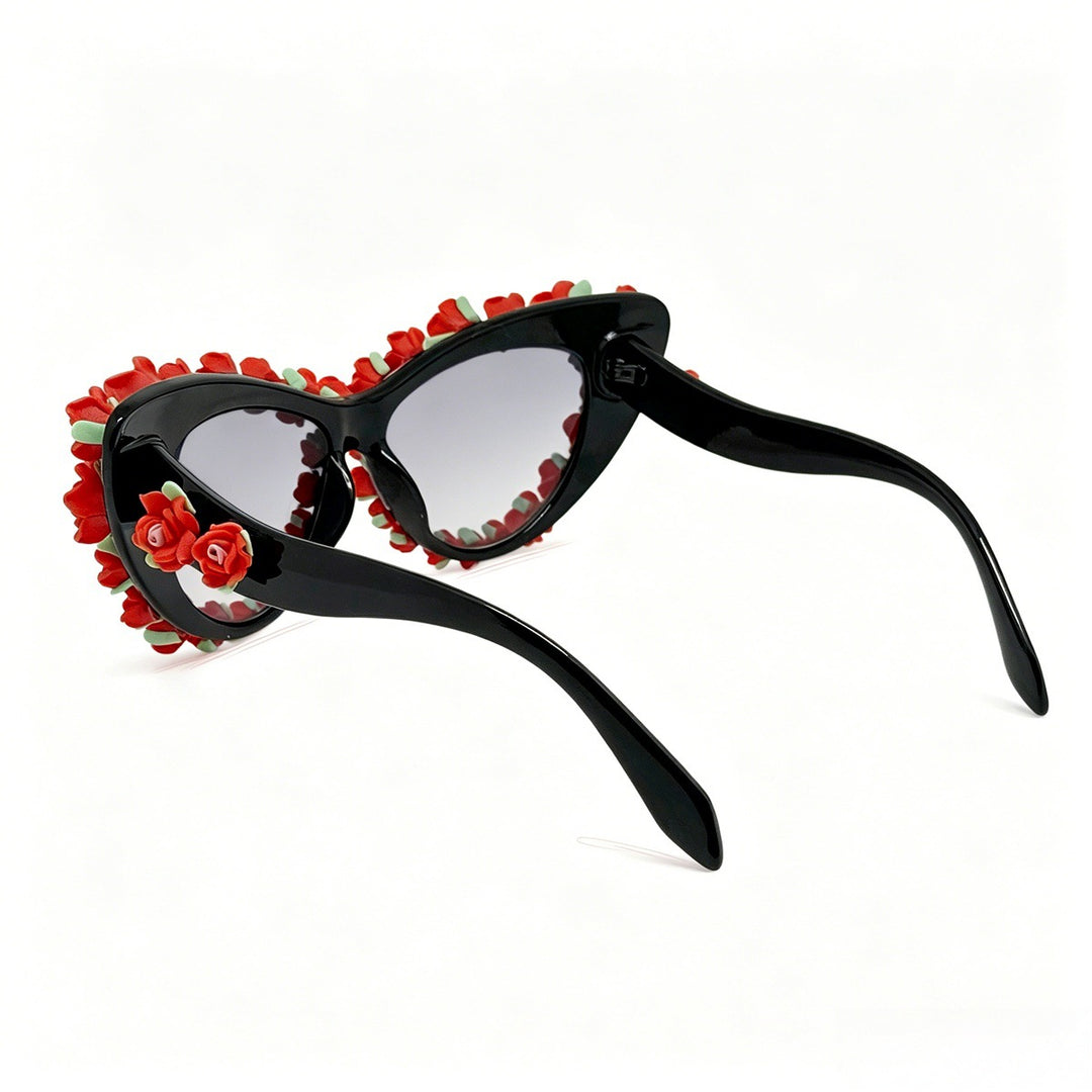 Ladies Cat-Eye Sunglasses with Floral Applications Stornfield