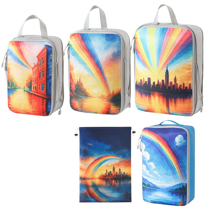 Set of travel organizers with unique nature motifs Stornfield