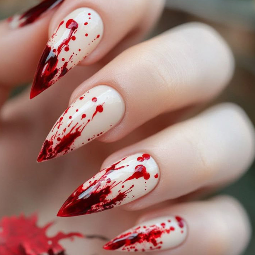 Gothic Blood Splatter Nail Art Extensions Stornfield