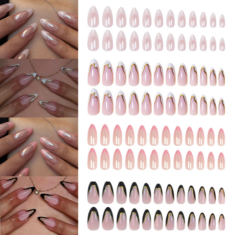 Artificial nail set with glamorous 3D flower appliqués and elegant color gradients Stornfield