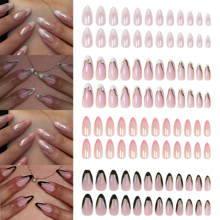 Artificial nail set with glamorous 3D flower appliqués and elegant color gradients Stornfield