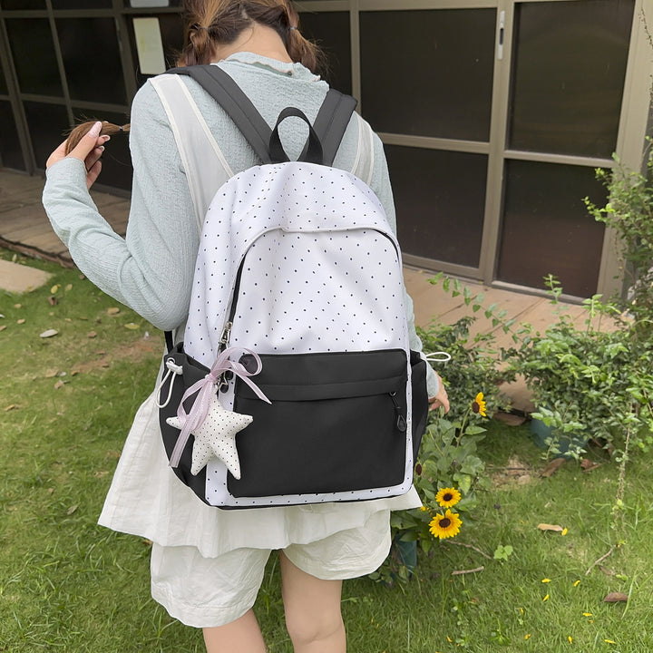 Polka Dot and Solid Color Backpack Stornfield