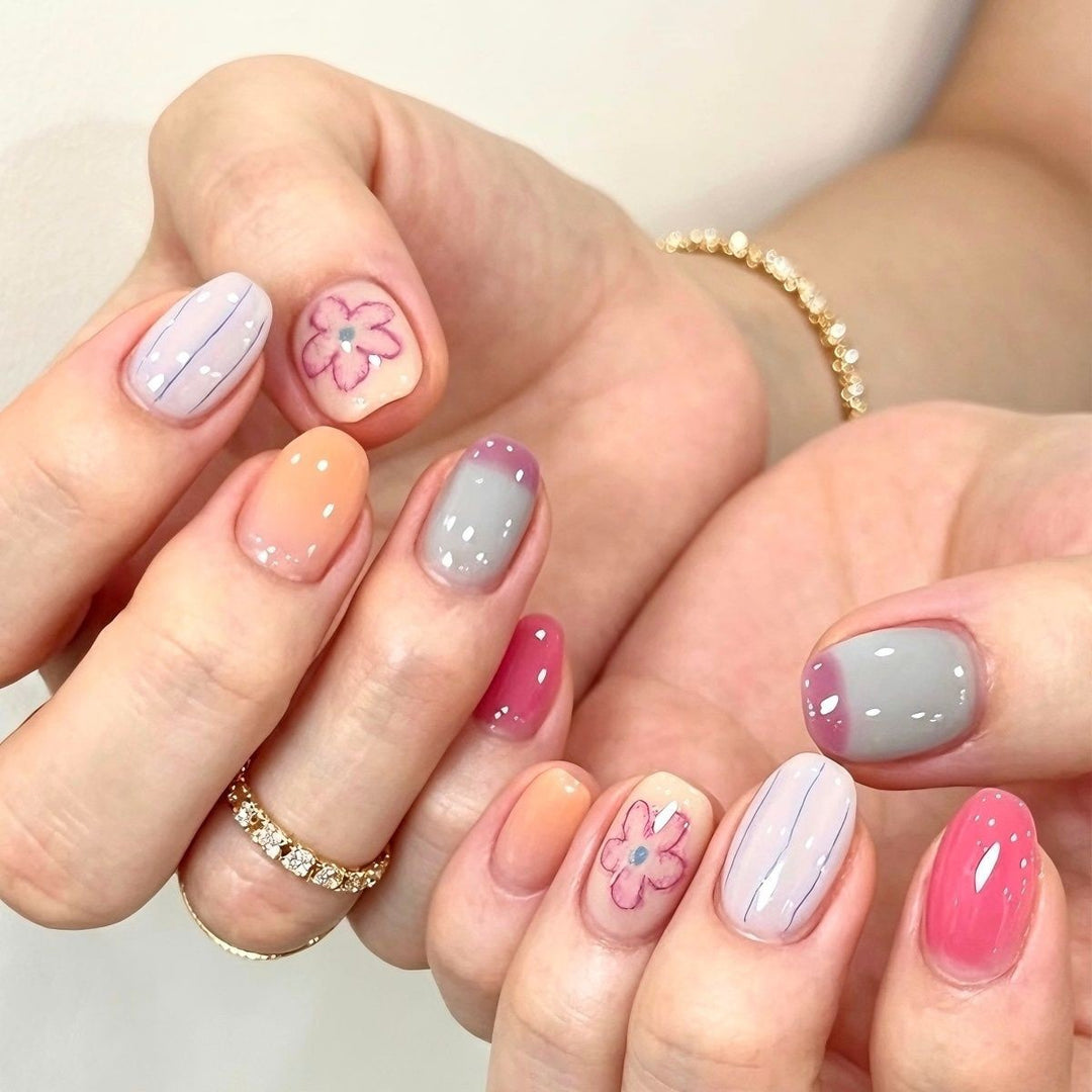 Artistic Cat-Themed Press-On Nail Art Set Stornfield