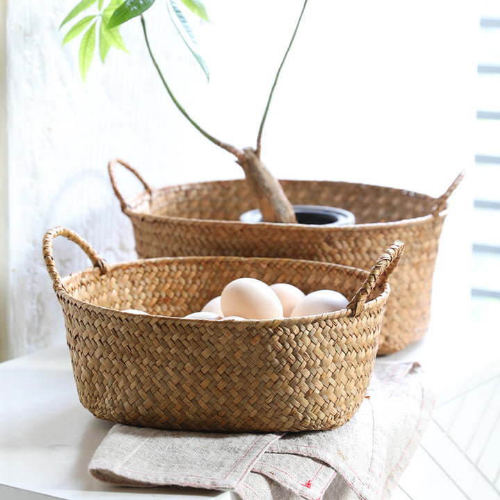 Unisex Handwoven Storage Basket with Practical Carrying Handles Stornfield