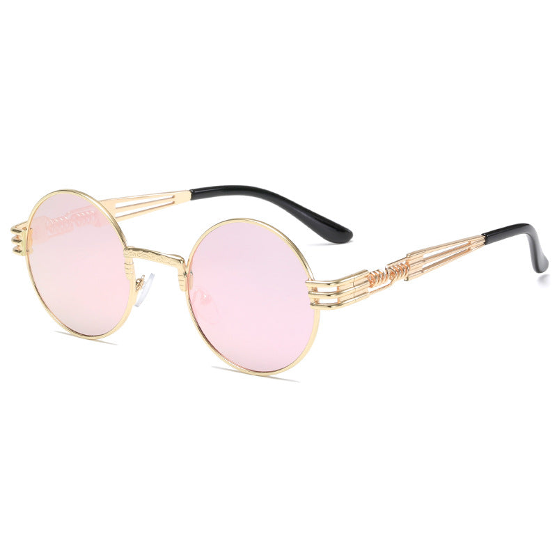 Women's Retro-Inspired Round Sunglasses with Unique Metal Frame Stornfield