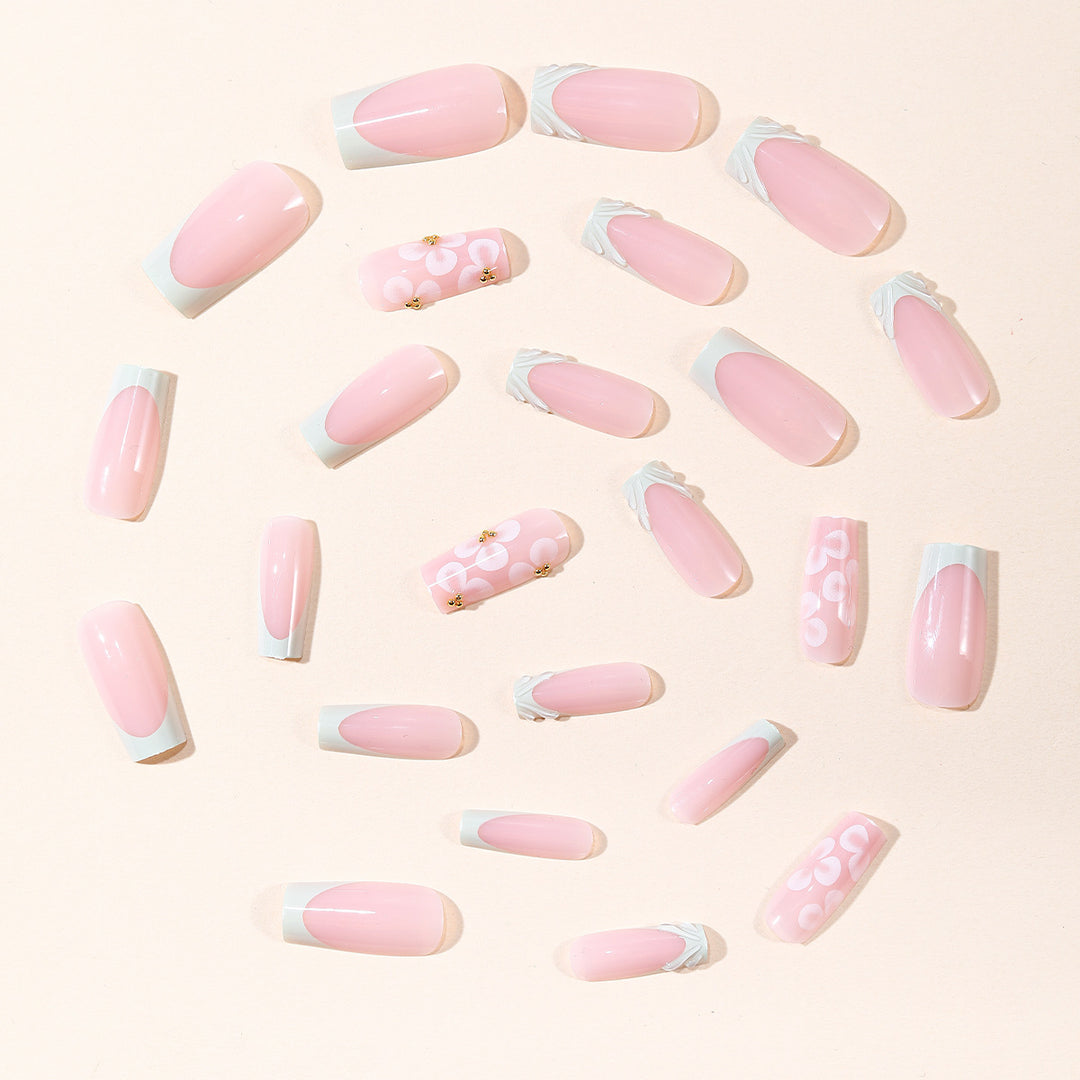 Floral Art Acrylic Nail Extensions Stornfield