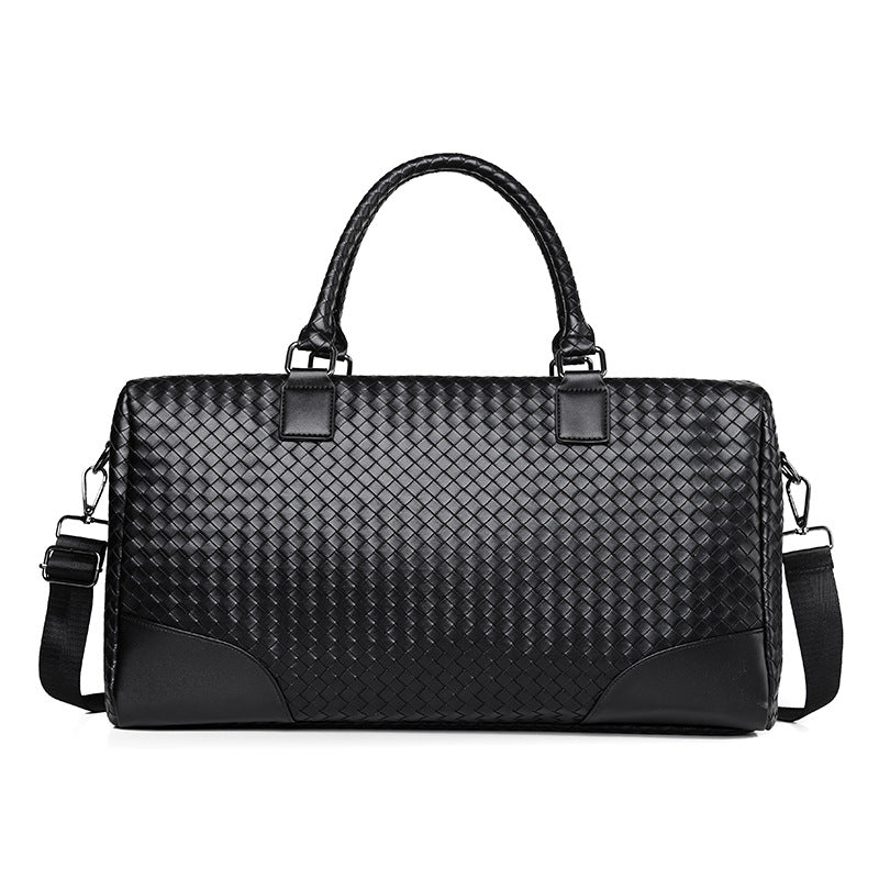 Premium Woven Leather Travel Duffel Bag Stornfield