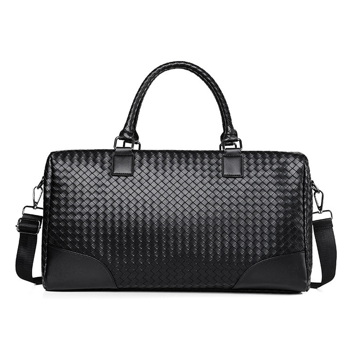 Premium Woven Leather Travel Duffel Bag Stornfield