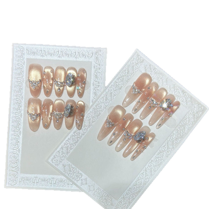 Elegant Stiletto Nail Art Set with Rhinestone and Glitter Detailing Stornfield