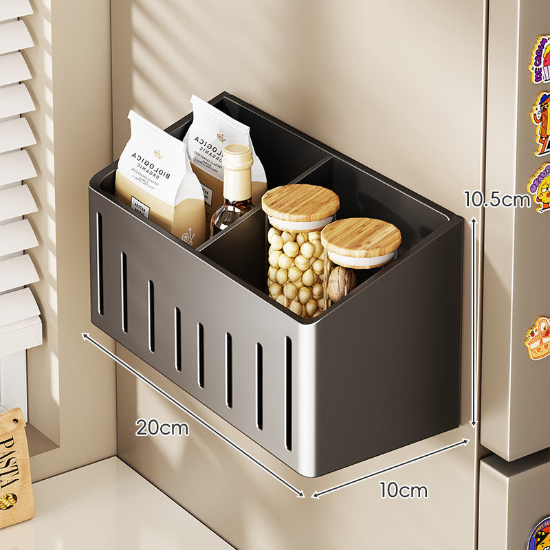 Magnetic Refrigerator Door Organizer with Multi-Compartment Storage