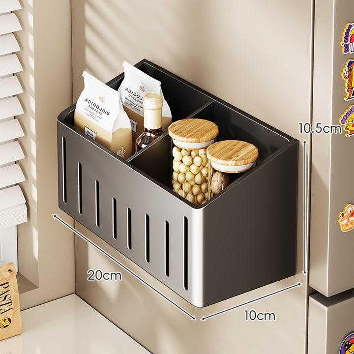 Magnetic Refrigerator Door Organizer with Multi-Compartment Storage