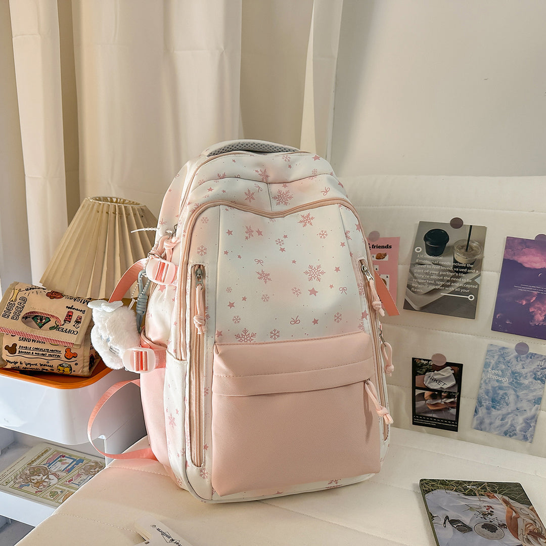 Backpack with Elegant, Floral Design and Many Compartments Stornfield