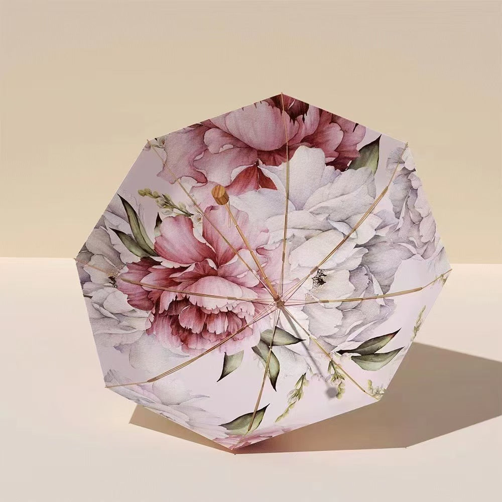 Women's elegant folding umbrella with floral patterns Stornfield