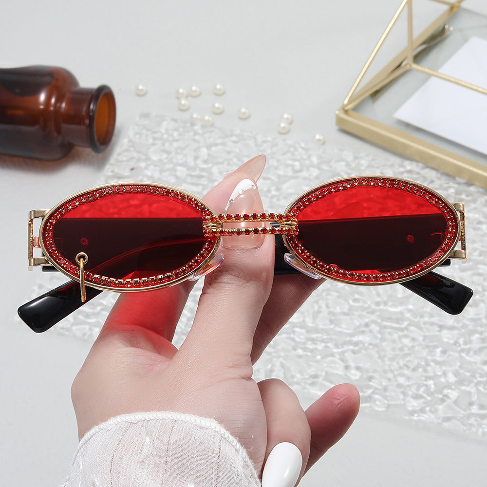 Women extravagant fashionable sunglasses with rhinestone-adorned frame Stornfield