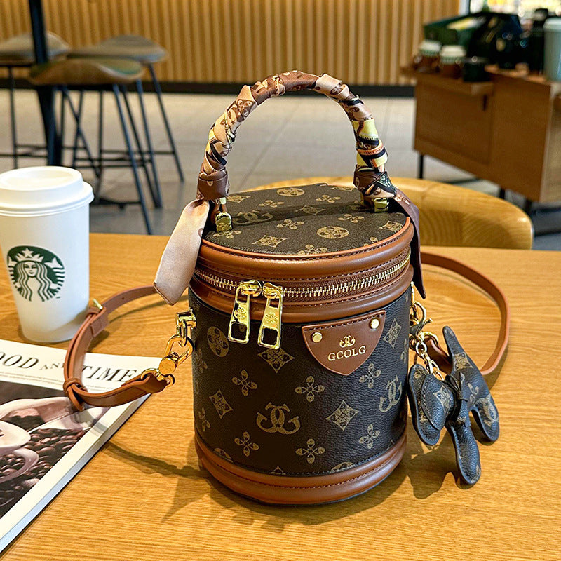 Stylish Round Handheld Bucket Bag