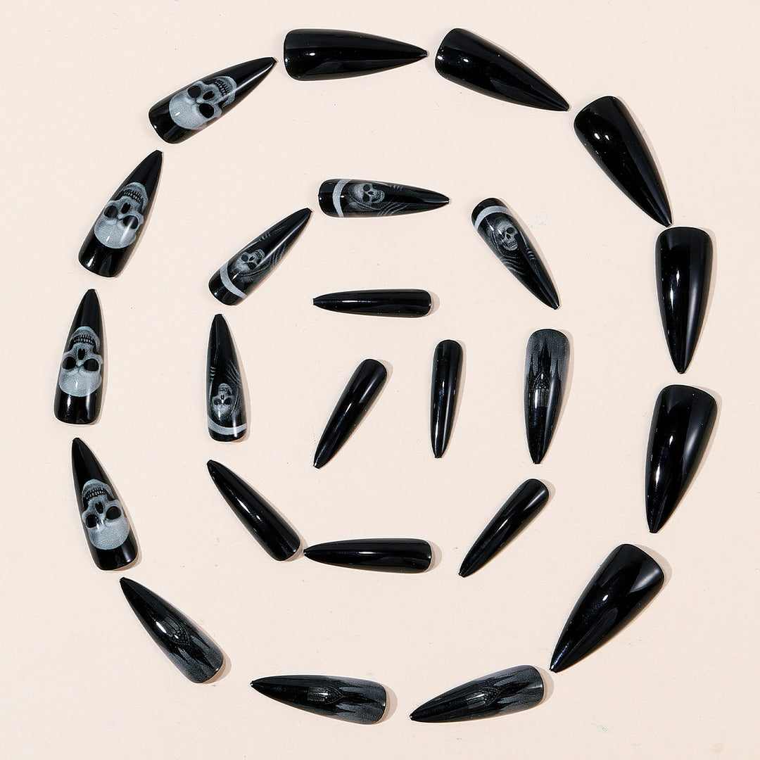 Gothic-Inspired 3D Nail Art Stornfield