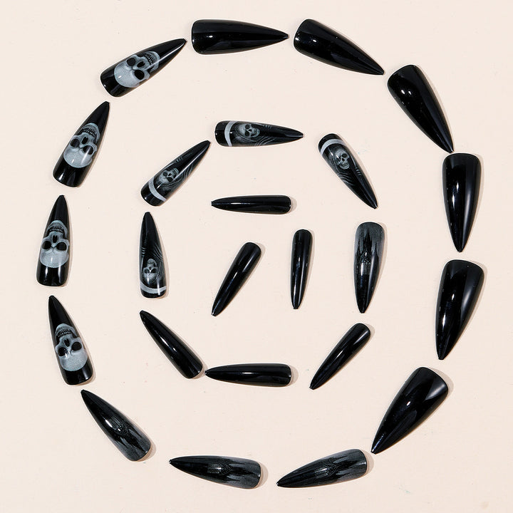 Gothic-Inspired 3D Nail Art Stornfield