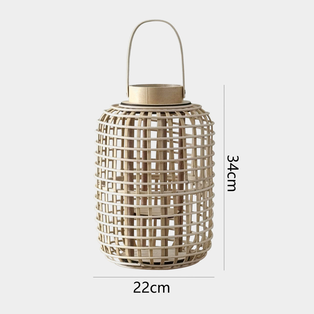 Rustic lantern made of woven material Stornfield