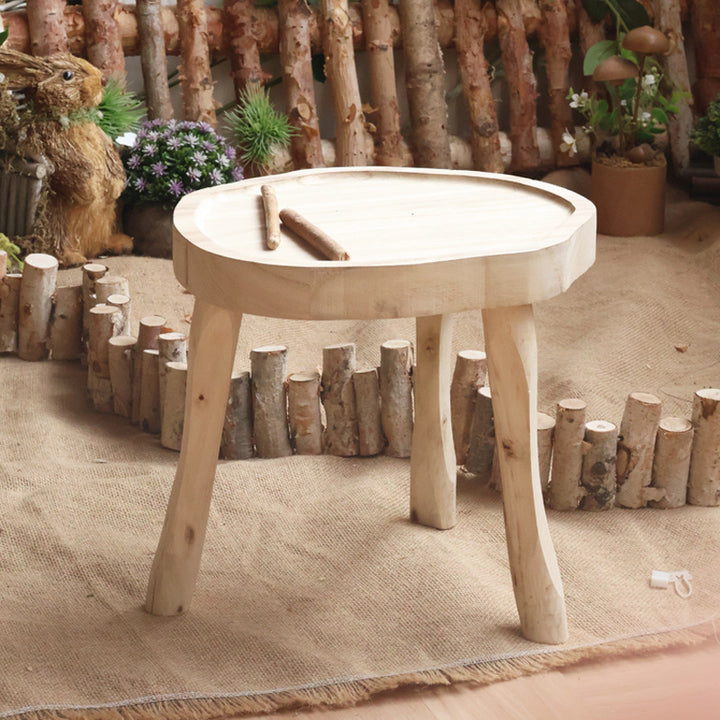 Modern wooden footstool Stornfield