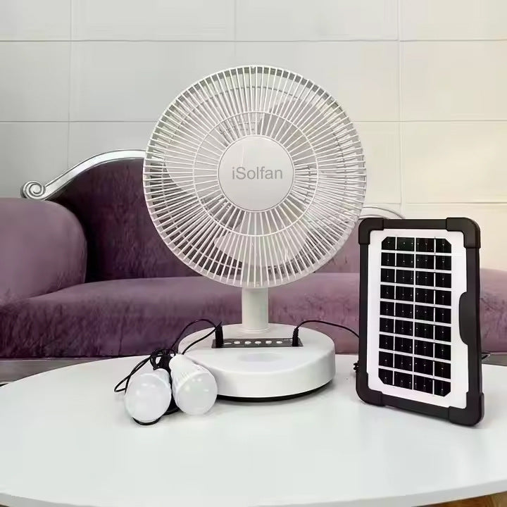 Women's portable solar-powered table fan with USB charging function Stornfield