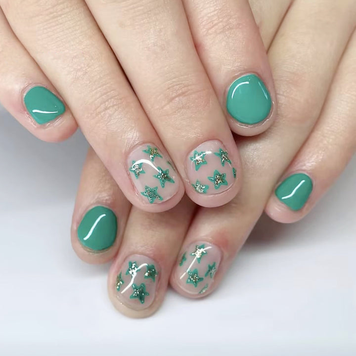 Star-Embellished Gel Nail Art Stornfield