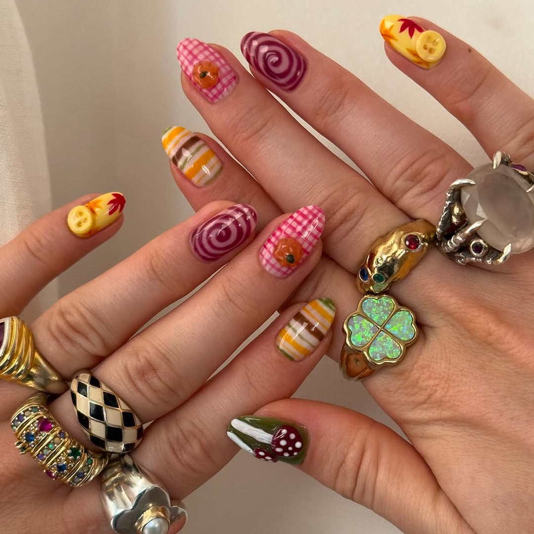 Artificial nails with playful fruit design Stornfield