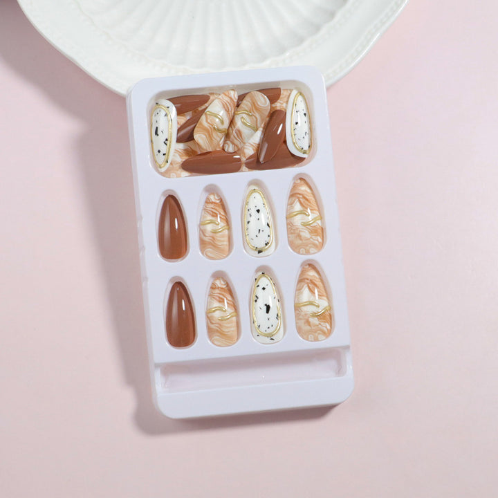 Artistic Marble Design Press-On Nail Set Stornfield