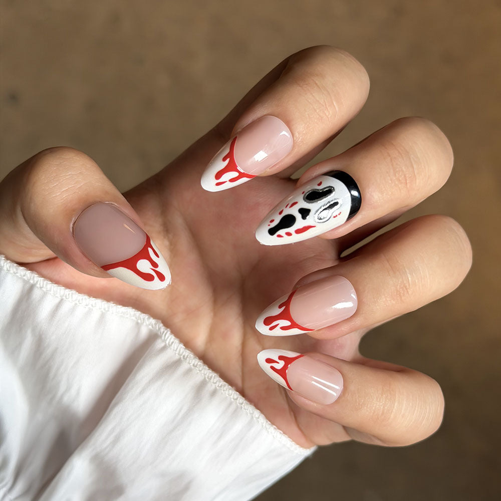 Artistic Horror-Themed Press-On Nails Stornfield