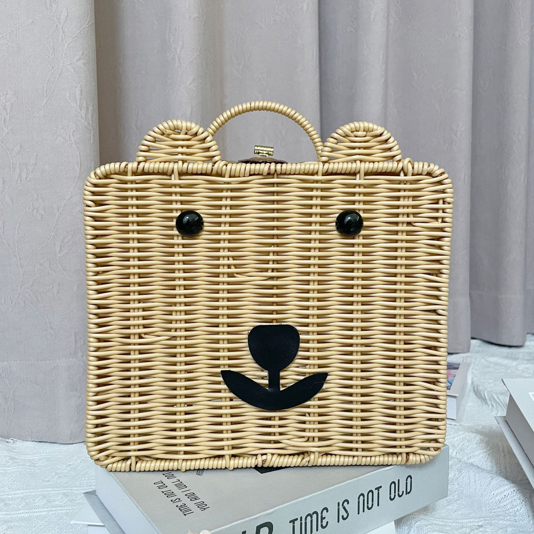 Women Handmade Basket Bag in Bear Design Stornfield
