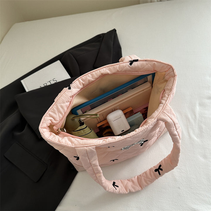 Quilted Decorative Bow Tote