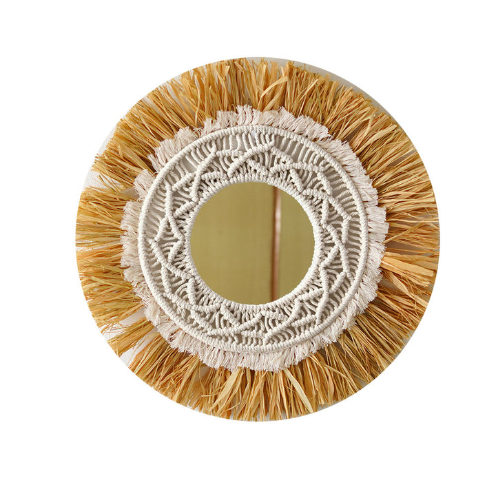 Decorative Macrame Round Wall Mirror Stornfield