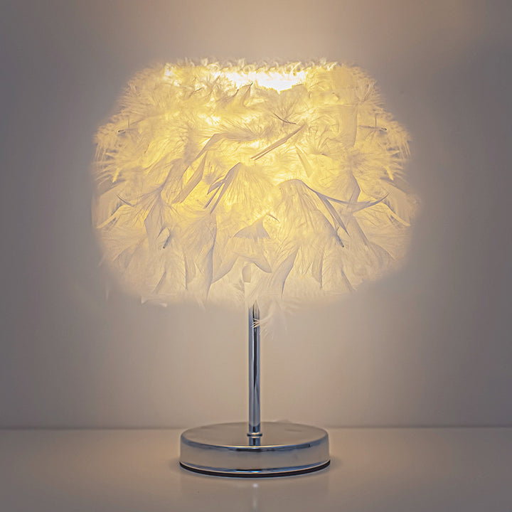 Feather-Accented Table Lamp